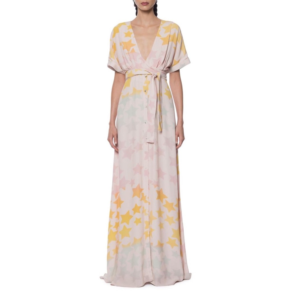 NWT Mara Hoffman Tie Front Dress in Star Blast Pink